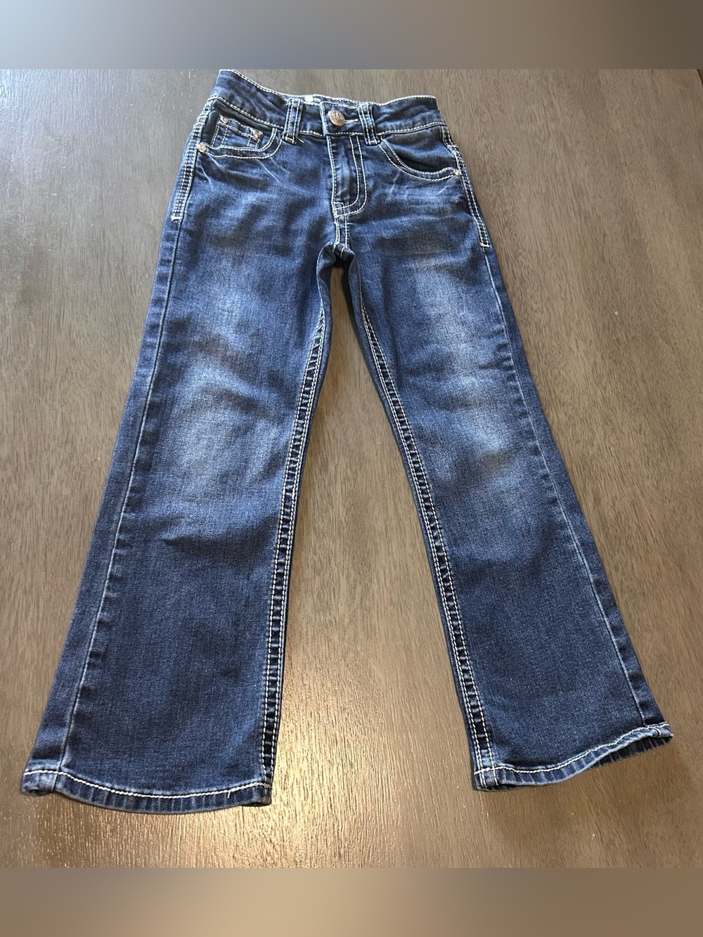 Wired Heart Girls Bootcut Jeans Size 6 Embroidered Rhinestone Pockets